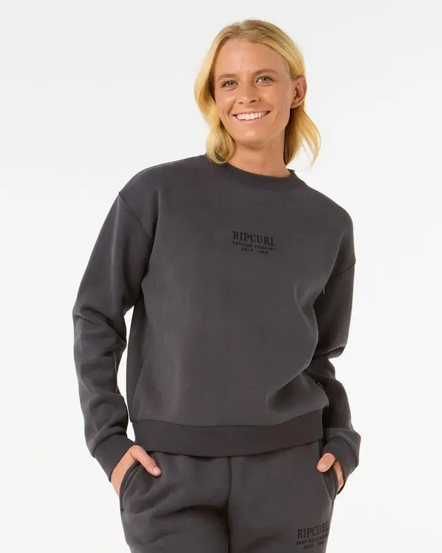 MOLETOM RIP CURL SURF STAPLE RELAXED 8254-WASHED BLACK