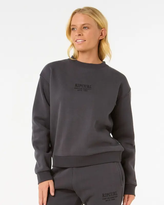 MOLETOM RIP CURL SURF STAPLE RELAXED 8254-WASHED BLACK