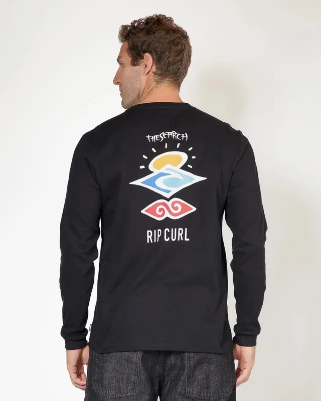 CAMISETA RIP CURL ML RC SEARCH ICON 90-BLACK