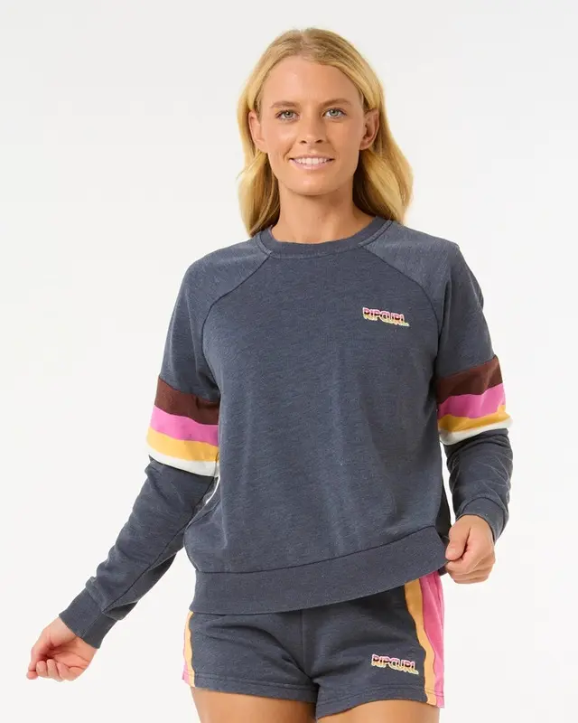 MOLETON RIP CURL LAS DALIAS RAGLAN CREW NAVY