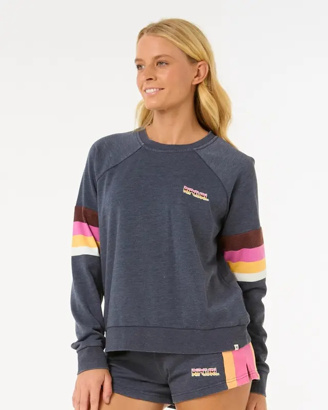 MOLETON RIP CURL LAS DALIAS RAGLAN CREW NAVY