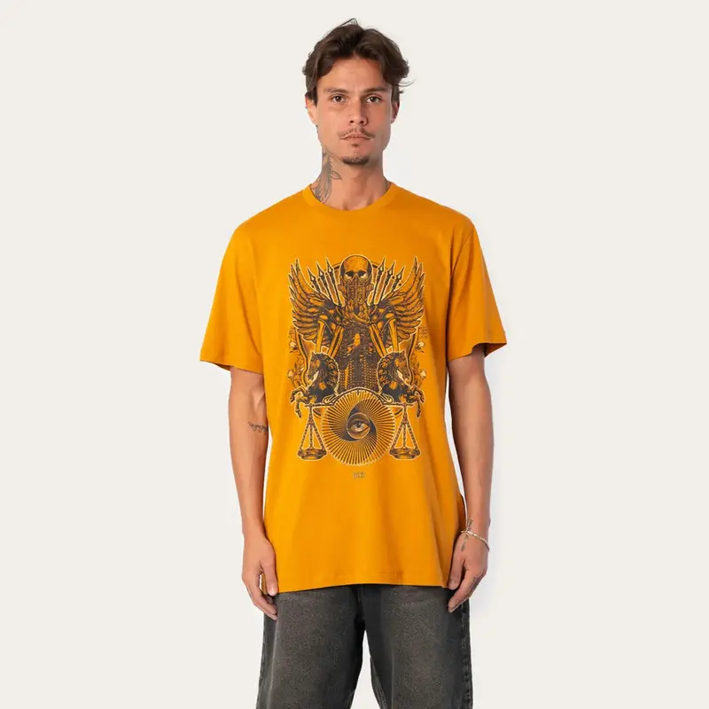 CAMISETA MCD REGULAR CAVALEIRO FOME BALANCA OCRE BARBARO