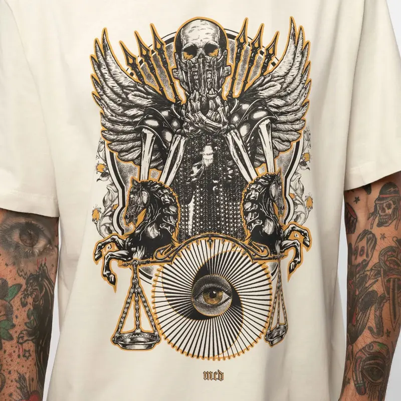 CAMISETA REGULAR ANJO APOCALIPSE CREME ARCANJO