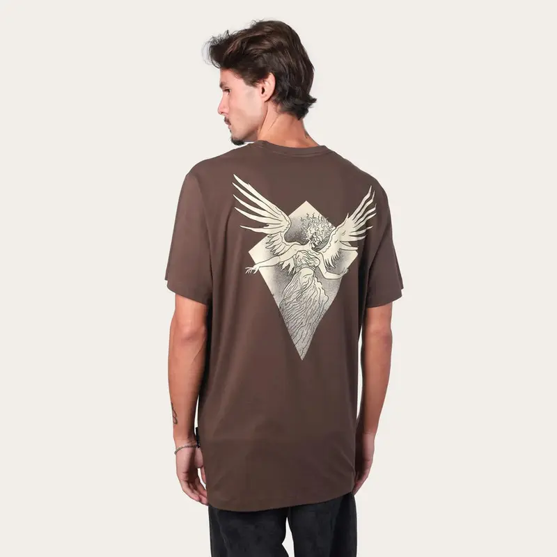 CAMISETA MCD REGULAR ANJA PIPA CAVEIRA MARROM RUINA