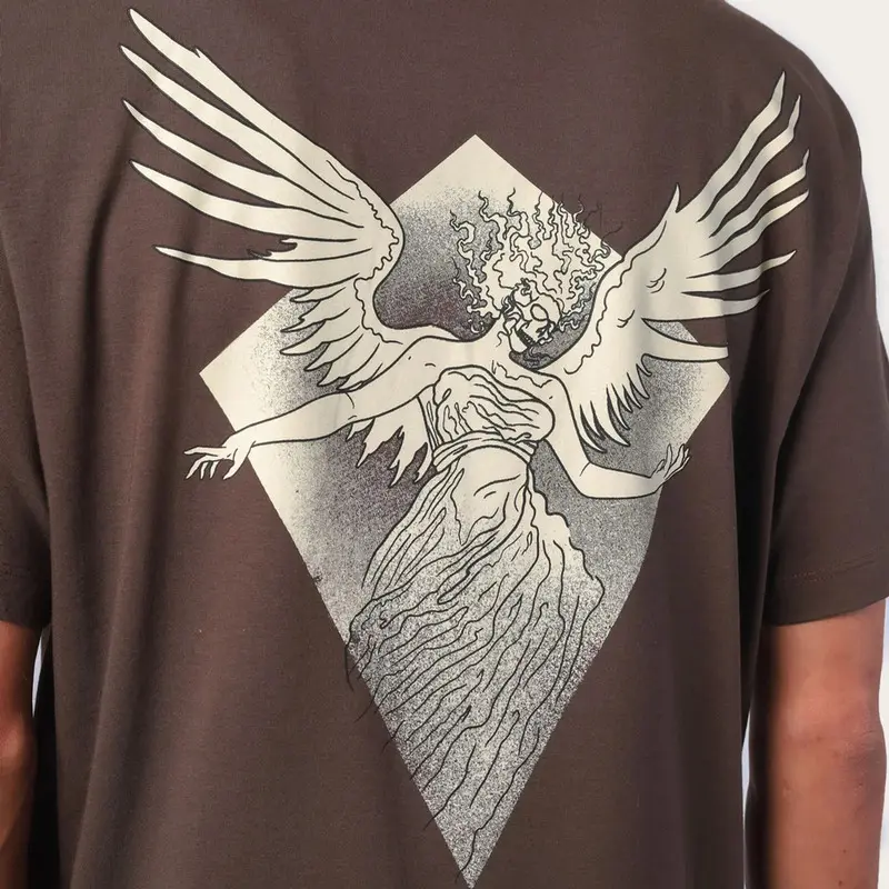 CAMISETA MCD REGULAR ANJA PIPA CAVEIRA MARROM RUINA