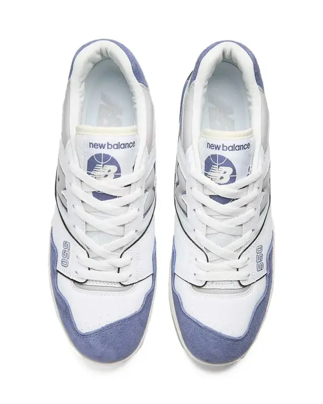 TENIS NEW BALANCE 550 BRANCO/AZUL LIGHT/PRATA