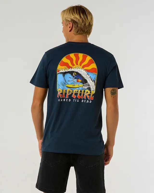 CAMISETA RIP CURL SHRED TILL WASHED BLACK