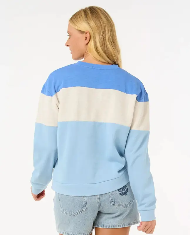 MOLETOM LAS DALIAS RIP CURL COLOUR BLOCK OATMEAL MARLEY