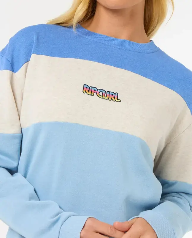 MOLETOM LAS DALIAS RIP CURL COLOUR BLOCK OATMEAL MARLEY