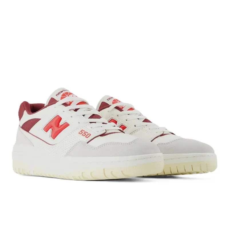 TENIS NEW BALANCE 550 BRANCO/BORDO