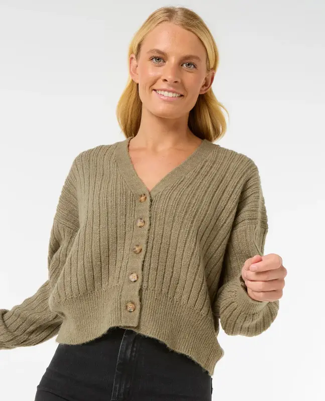 CASACO RIP CURL AFTERGLOW CARDI OLIVE