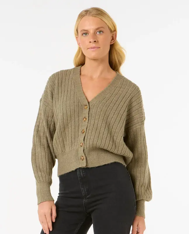 CASACO RIP CURL AFTERGLOW CARDI OLIVE