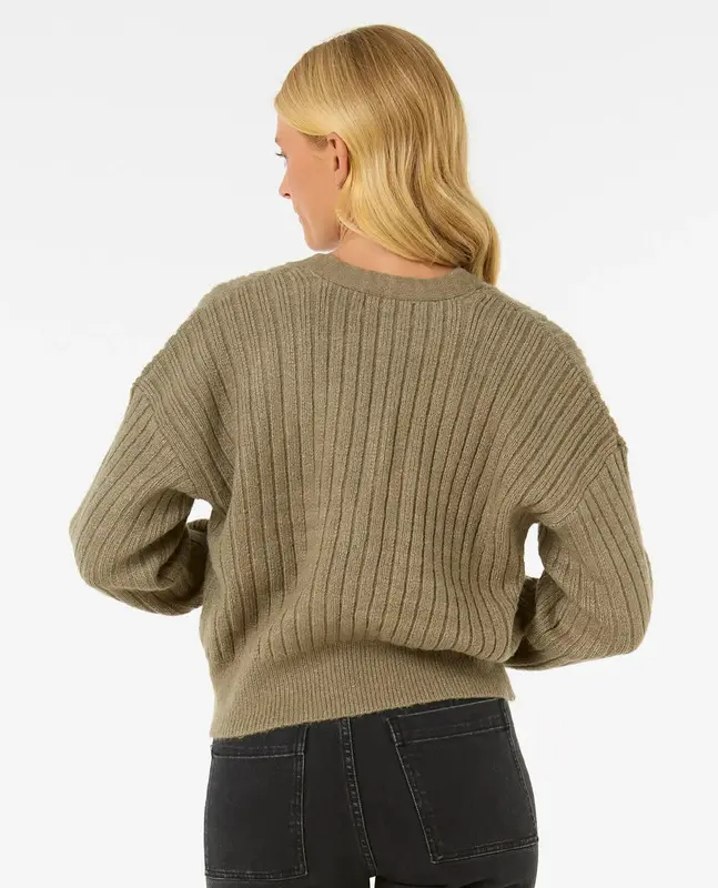 CASACO RIP CURL AFTERGLOW CARDI OLIVE