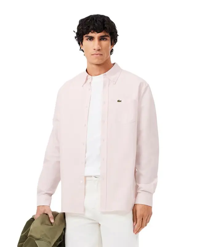 CAMISA LACOSTE SOCIAL OXFORD BLANC