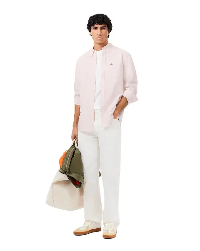 CAMISA LACOSTE SOCIAL OXFORD BLANC