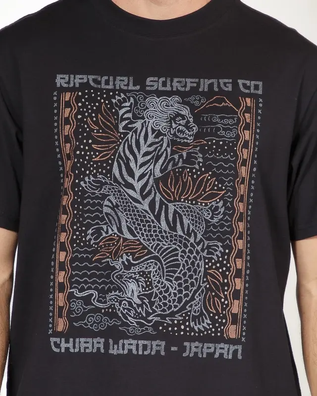 CAMISETA RIP CURL DESTI ANIMALS BLACK