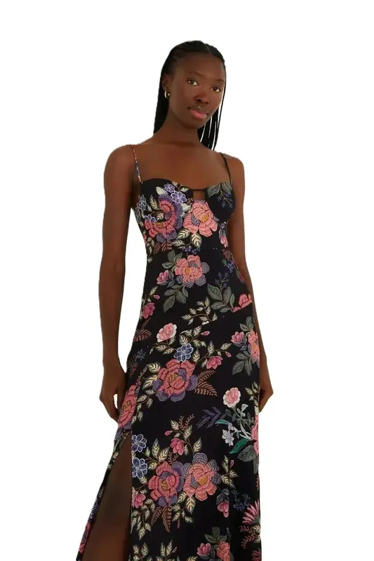 VESTIDO FARM CROPPED FLORAL BERLIM MULTI