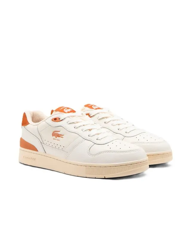 TENIS LACOSTE T-CLIP SET OFF WHITE/ORANGE