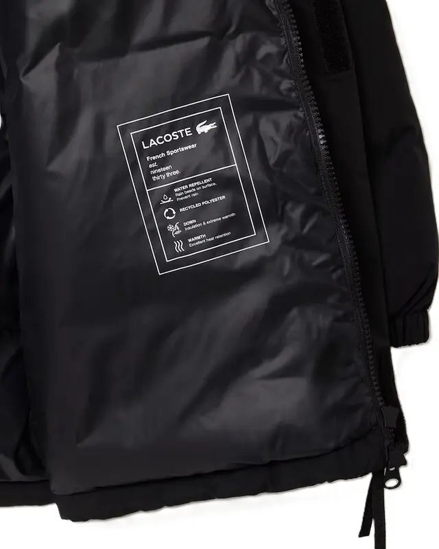 JAQUETA LACOSTE PUFFER IMPERMEÁVEL BLACK