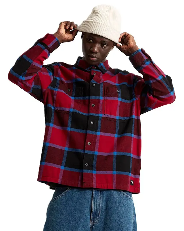 CAMISA VANS FLANELA LARKSPUR BORDEAUX BLACK