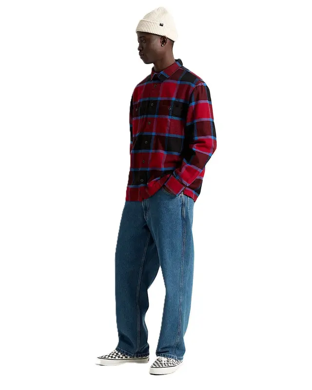 CAMISA VANS FLANELA LARKSPUR BORDEAUX BLACK