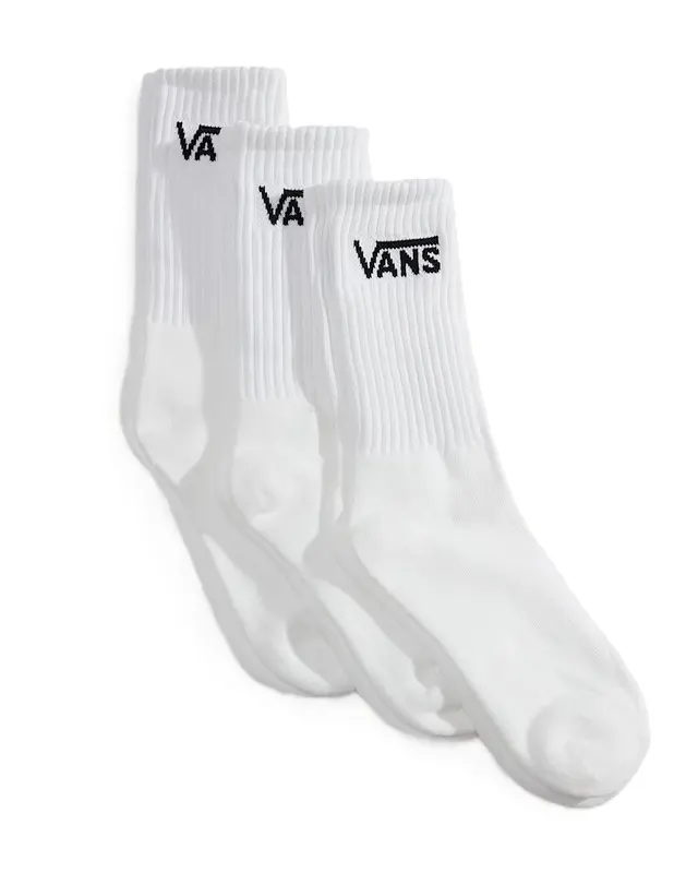KIT MEIA VANS CREW CLASSIC CREW 3 PARES WHITE