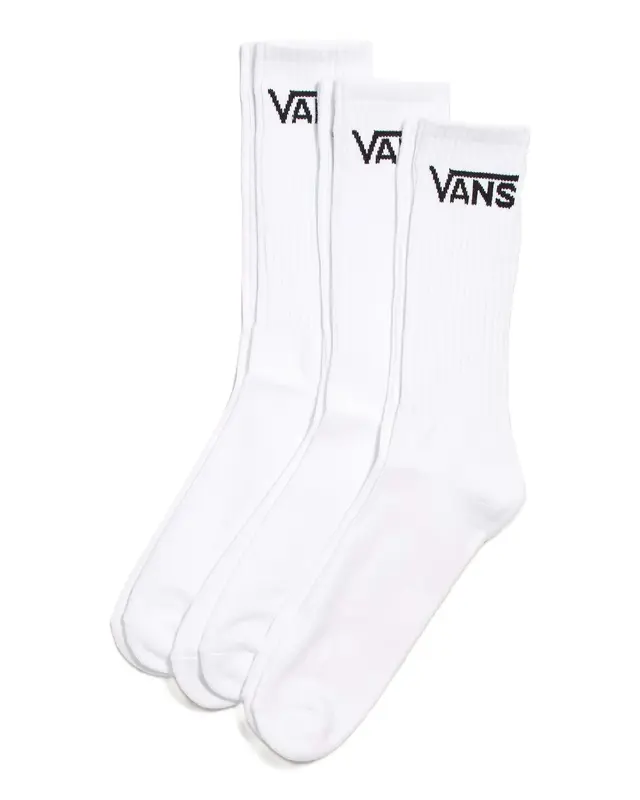 KIT MEIA VANS CREW CLASSIC CREW 3 PARES WHITE