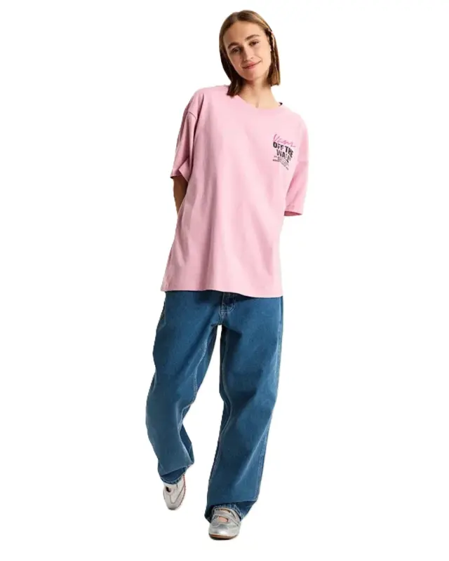 CAMISETA VANS LADY WALL OUTSIZED SS PINK DAWN