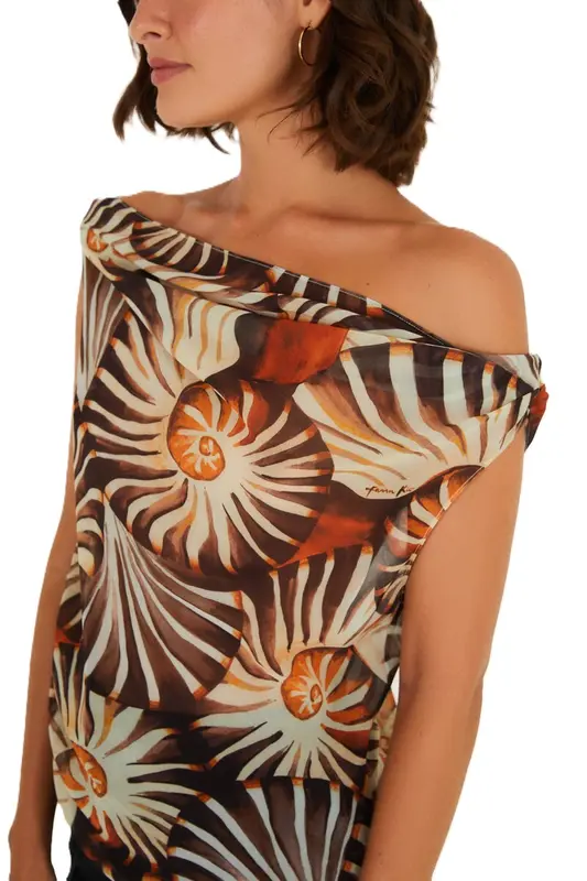 BLUSA FARM MAR DE CONCHA BRANCO