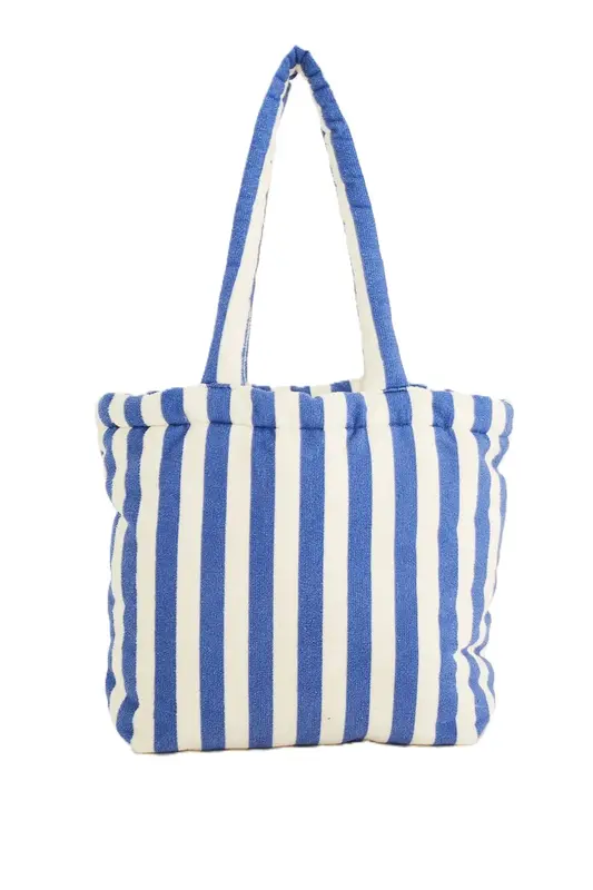 BOLSA FARM SOLZAO ARARA LISTRADO BRANCO/AZUL