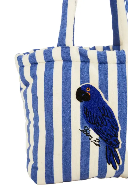 BOLSA FARM SOLZAO ARARA LISTRADO BRANCO/AZUL