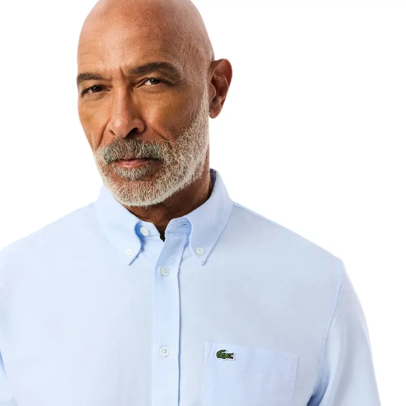 CAMISA LACOSTE REGULAR FIT WHITE BLUE