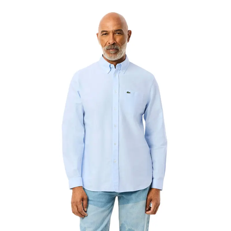 CAMISA LACOSTE REGULAR FIT WHITE BLUE