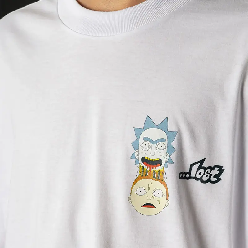 CAMISETA LOST X RICK AND MORTY MELTING BRANCO