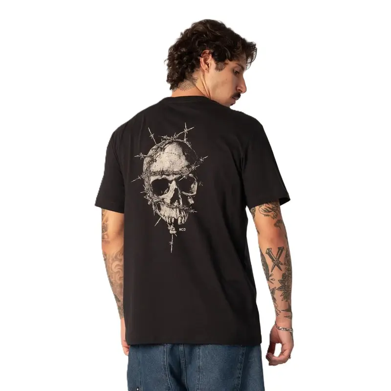 CAMISETA MCD REGULAR CAVEIRA ARAME PRETO