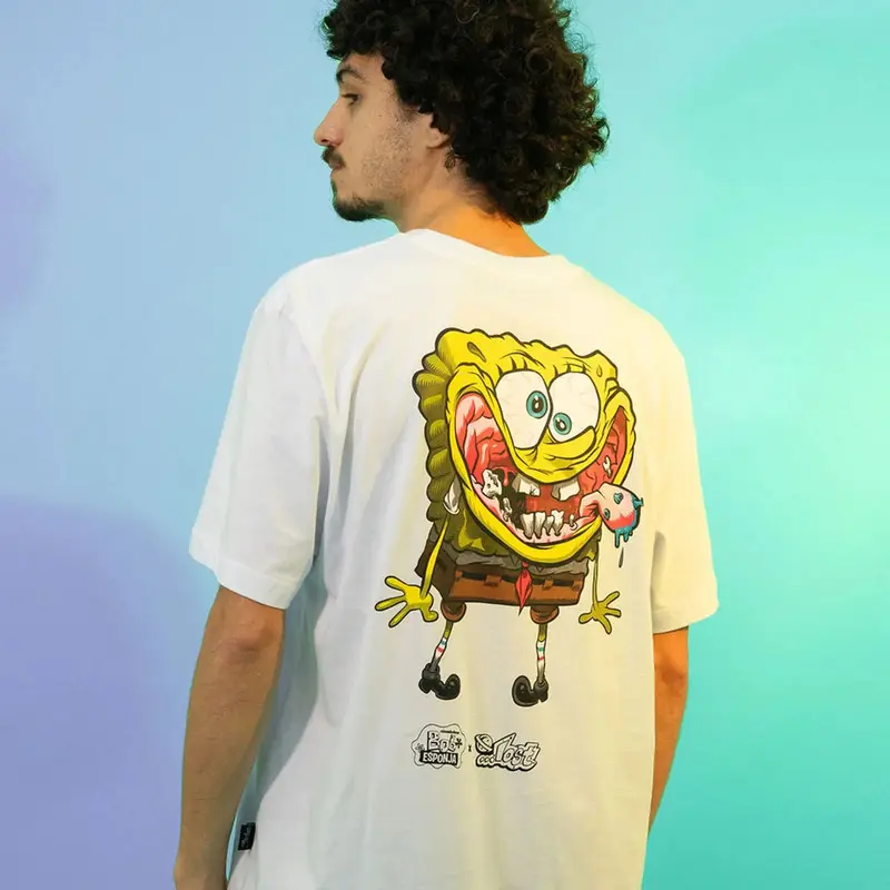 CAMISETA LOST X BOB ESPONJA KRUSTPANTS BRANCO