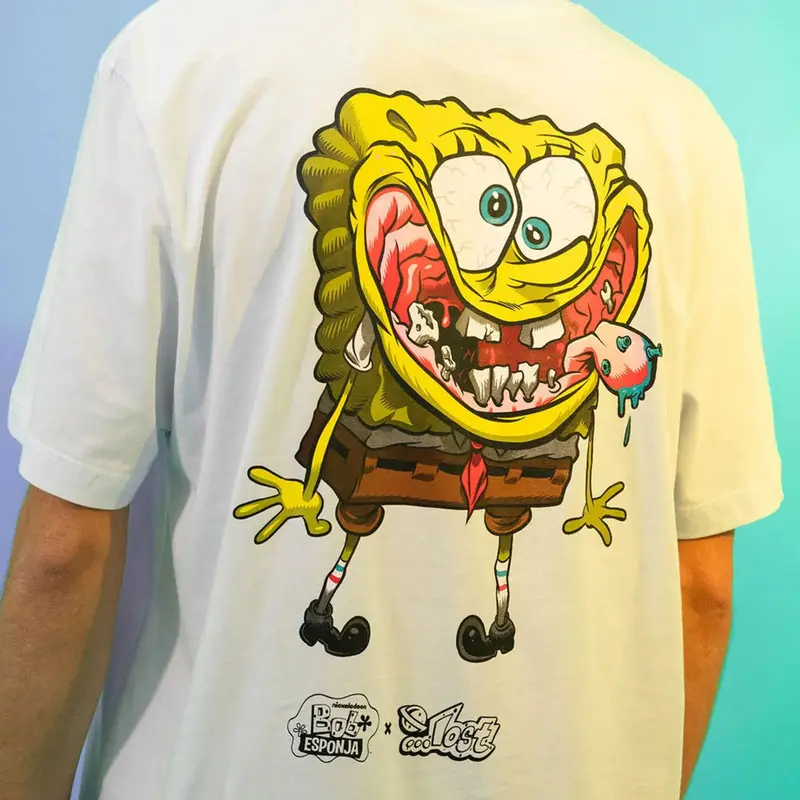 CAMISETA LOST X BOB ESPONJA KRUSTPANTS BRANCO
