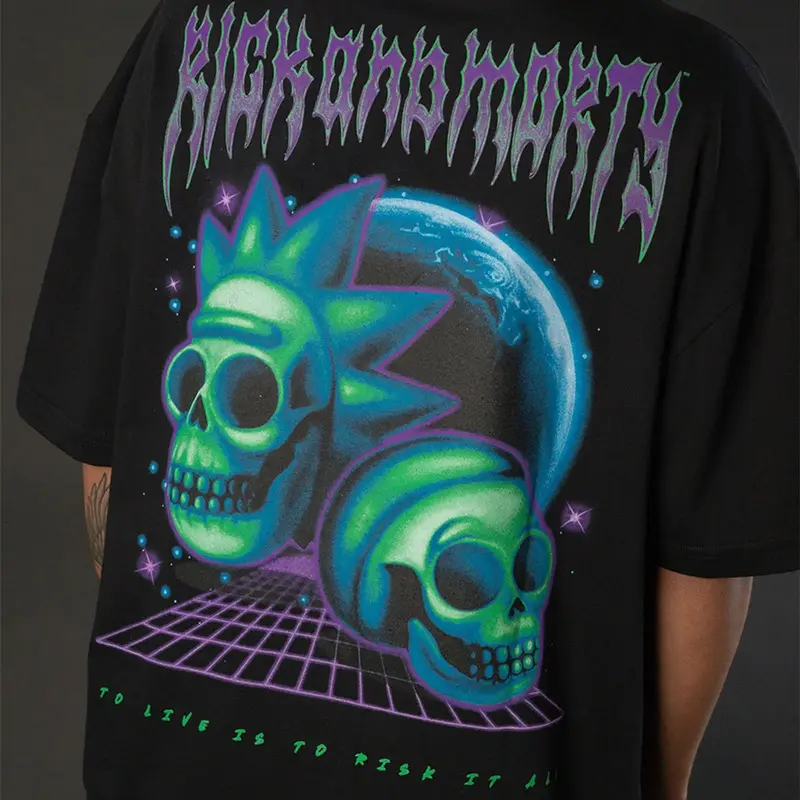 CAMISETA LOST X RICK MORTY - RISK IT ALL PRETO