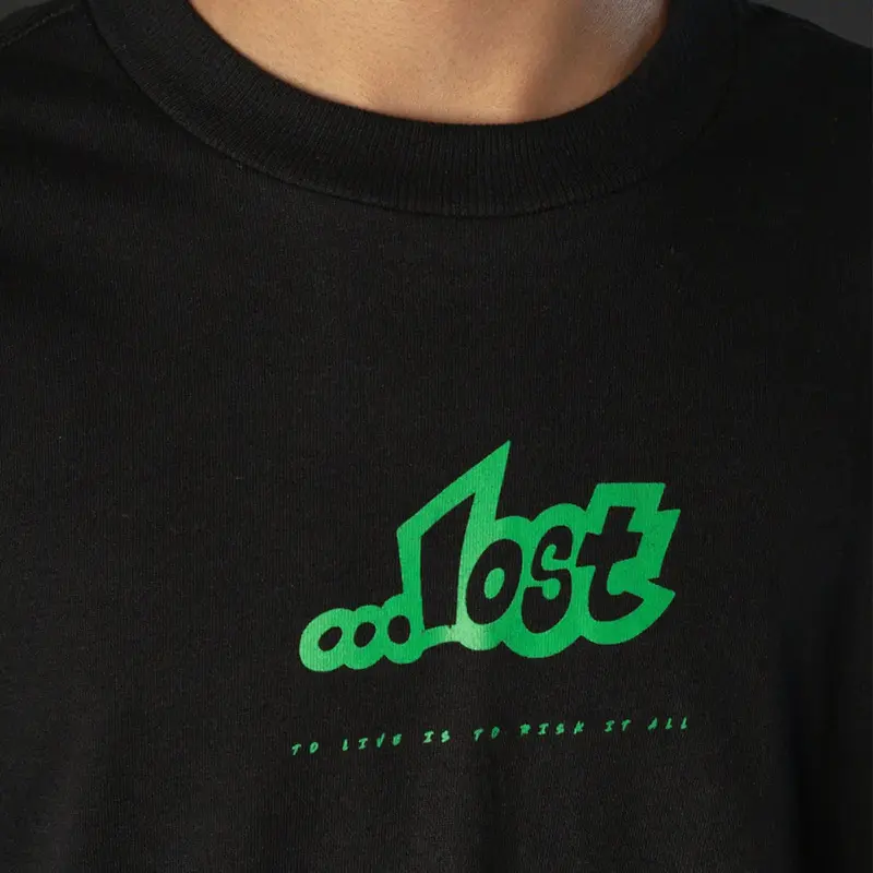 CAMISETA LOST X RICK MORTY - RISK IT ALL PRETO