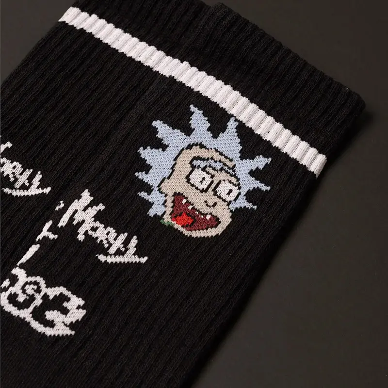 MEIA LOST X RICK AND MORTY PRETO