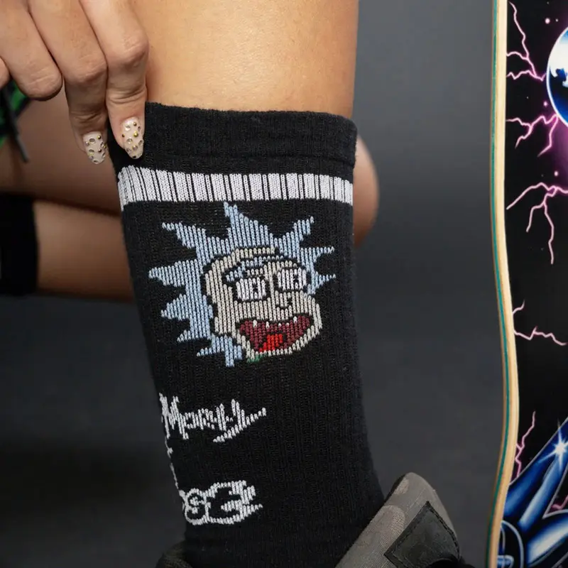 MEIA LOST X RICK AND MORTY PRETO