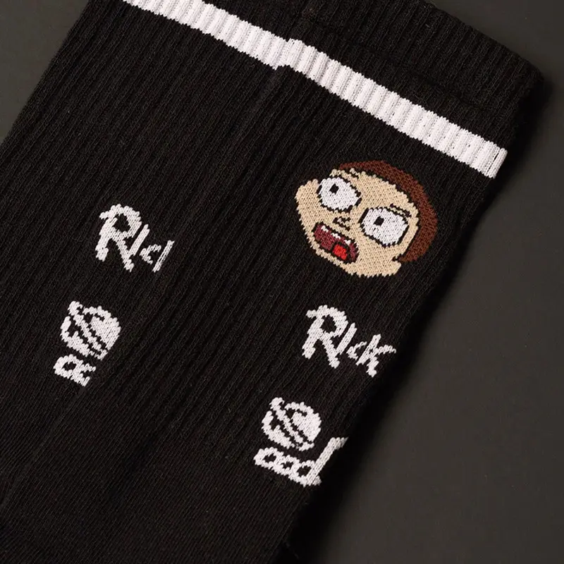 MEIA LOST X RICK AND MORTY PRETO