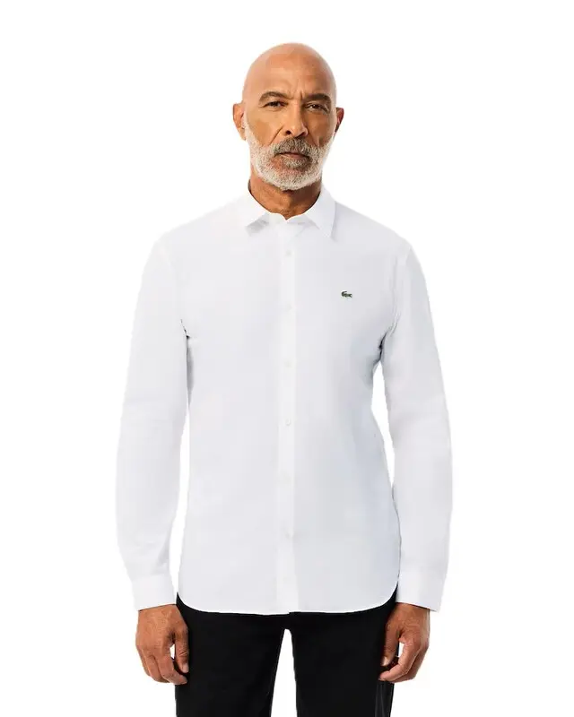 CAMISA LACOSTE SLIM FIT STRETCH WHITE