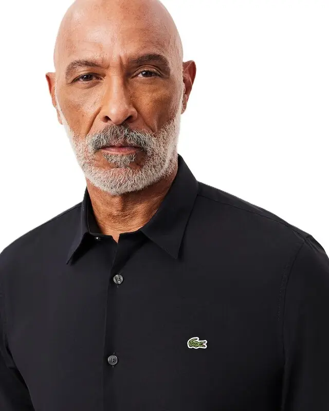CAMISA LACOSTE SLIM FIT STRETCH NAVY BLUE