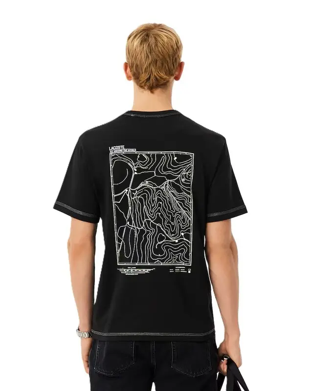 CAMISETA LACOSTE ESTAMPADA BLACK