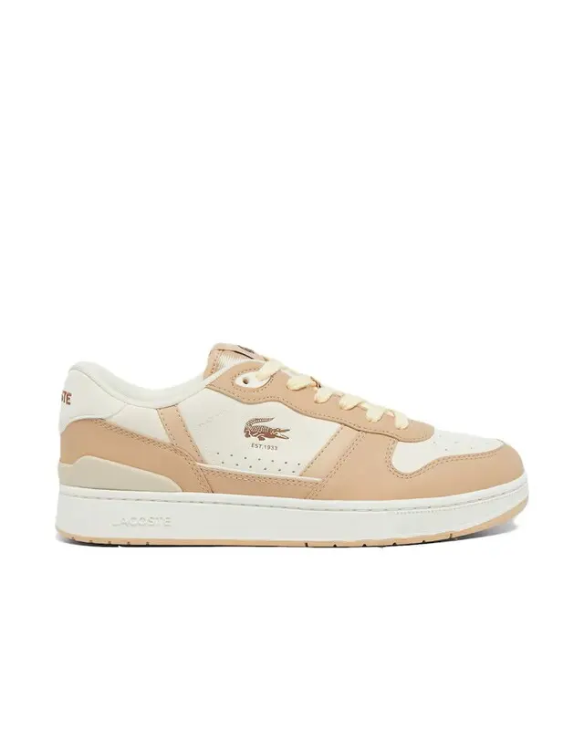 TENIS LACOSTE T-CLIP SET LIGHT BROWN/OFF WHITE