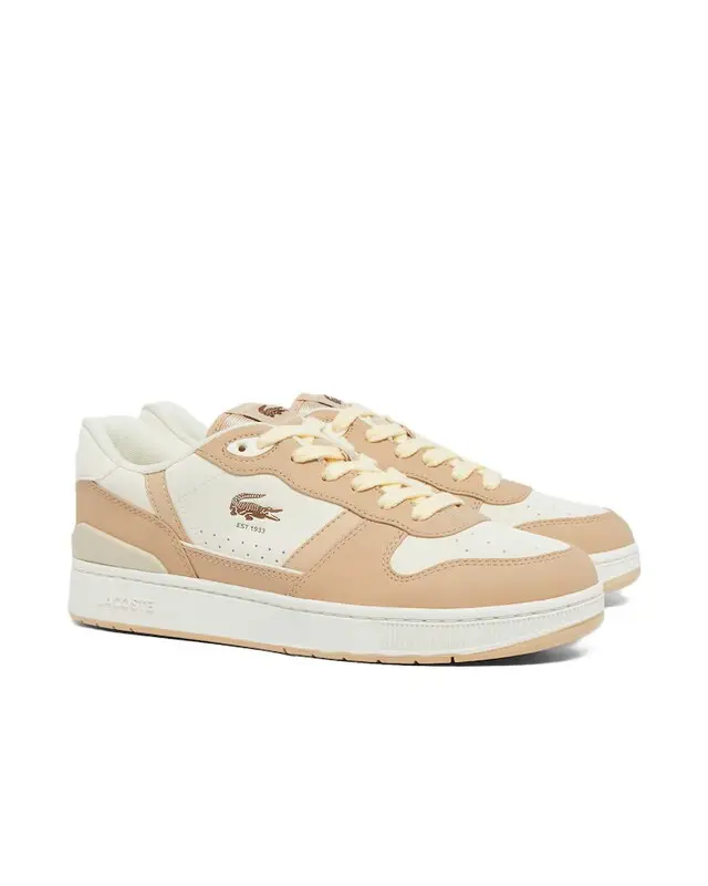 TENIS LACOSTE T-CLIP SET LIGHT BROWN/OFF WHITE