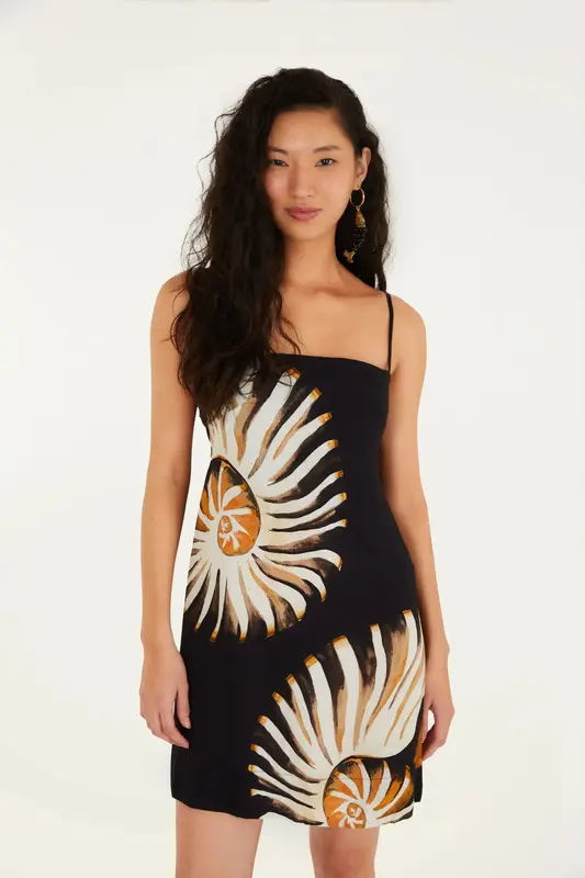 VESTIDO FARM CURTO AMONITA MULTICOLOR