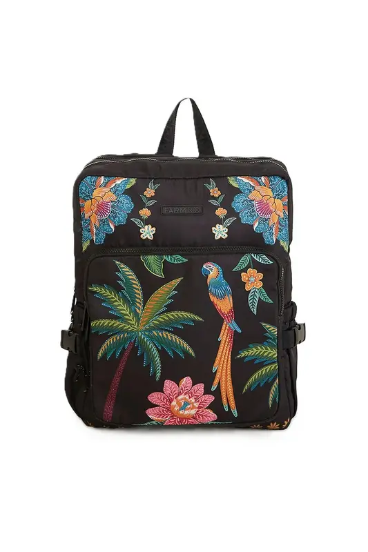 MOCHILA FARM GINGA SAMBA DAS ARARAS PRETO