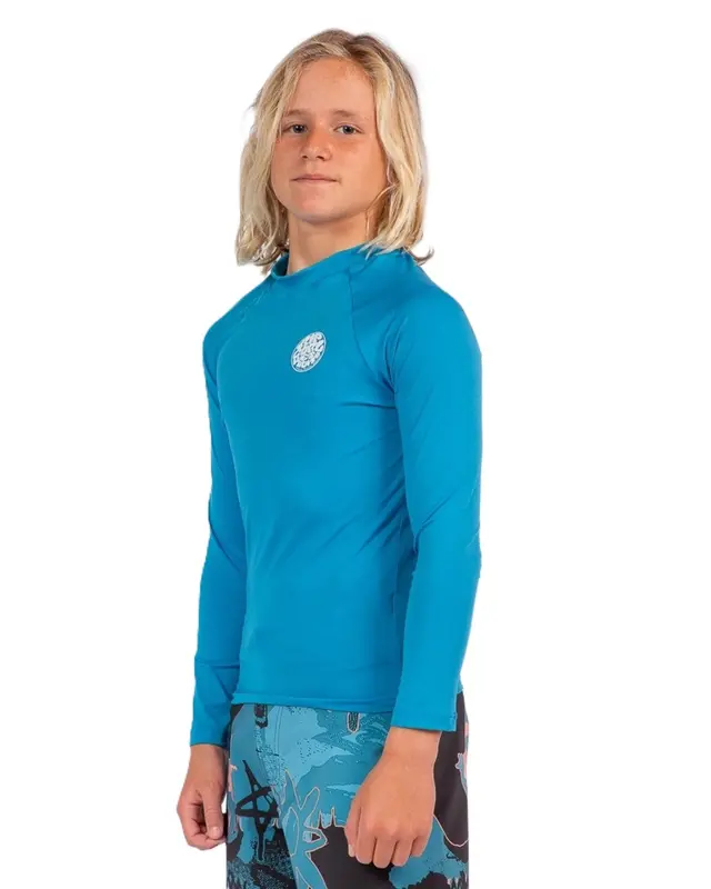 CAMISETA RIP CURL ICONS SURF UV JUVENIL 8006-BLUE GUM